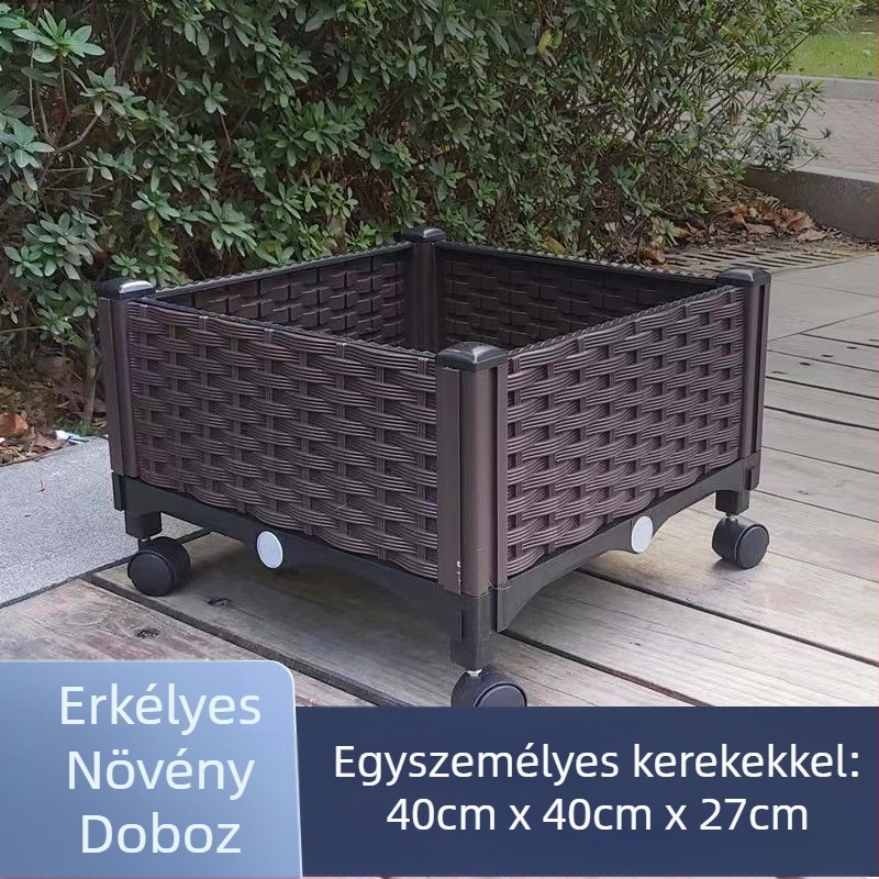 Műanyag zöldségvető ládája erkélyre és tetőre, erős és tartós, padlóálló, egyszerű stílus, otthoni kertészkedés