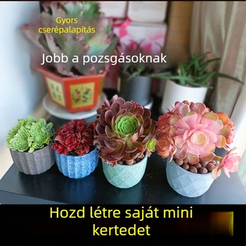 Szukkulensek kerámiavirágcserép, lélegző és strapabíró, magas hőmérsékleten égetett agyagból, asztali vagy padlóra használható