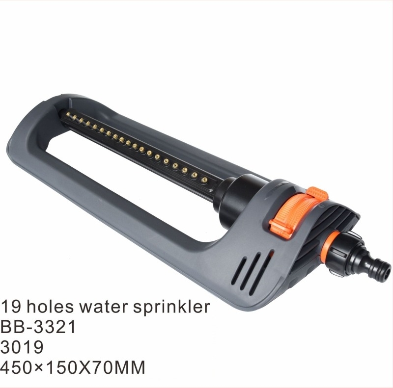 BLUEBIRD kert öntöző fej 19 lyukkal, műanyag test + alumínium cső, oszcilláló permetezés, OEM