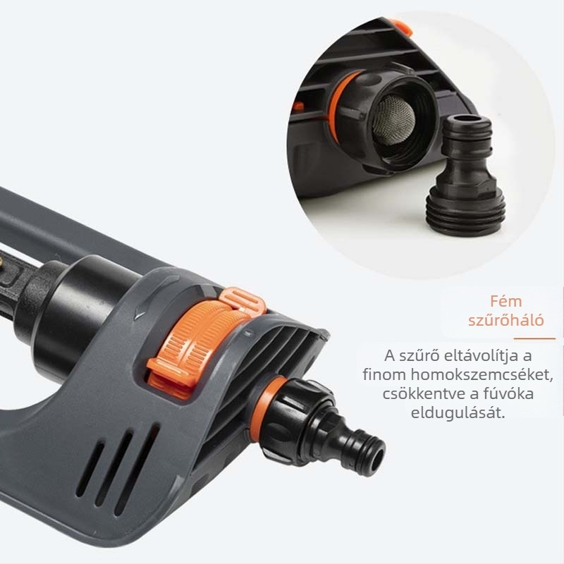 BLUEBIRD kert öntöző fej 19 lyukkal, műanyag test + alumínium cső, oszcilláló permetezés, OEM