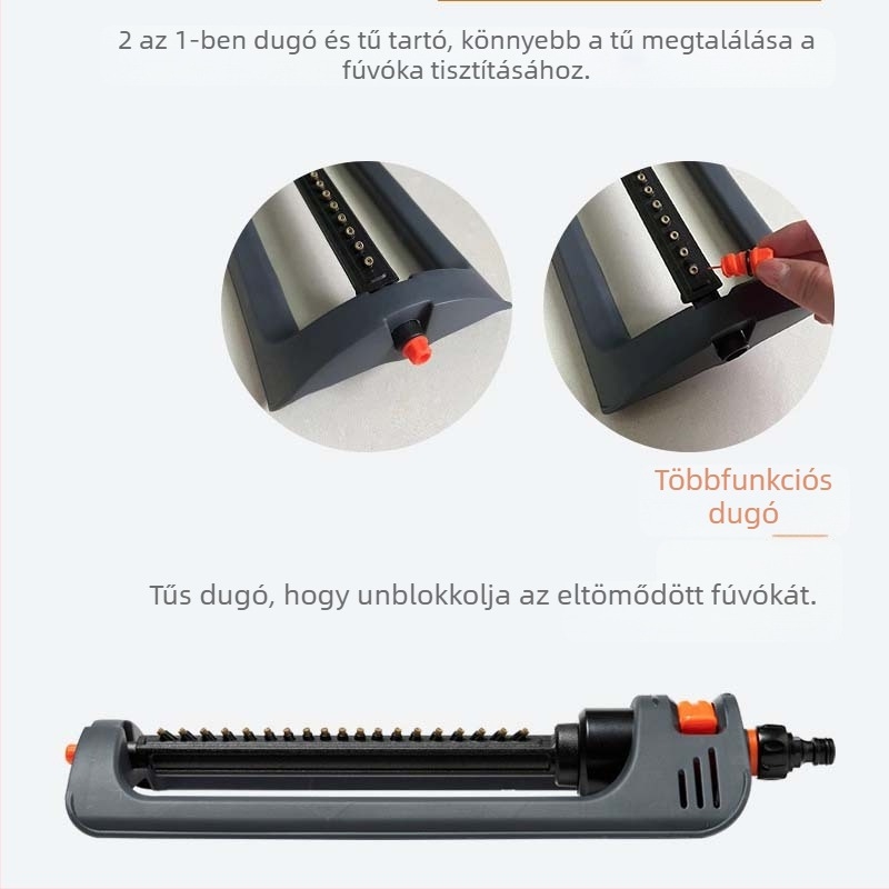 BLUEBIRD kert öntöző fej 19 lyukkal, műanyag test + alumínium cső, oszcilláló permetezés, OEM