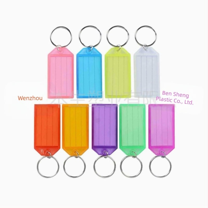 Dupla gyűrűs kulcstartó műanyag poggyászcímkével