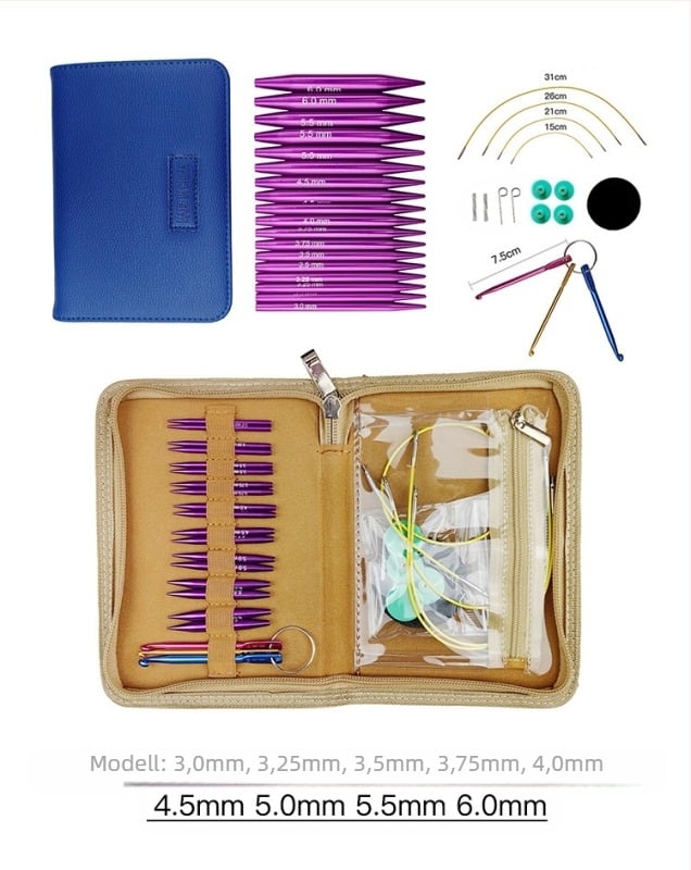 Elválasztható gyűrűs tűk készlet, 9 darab, mini ultra rövid, bohem/pásztor stílus, PU táskával