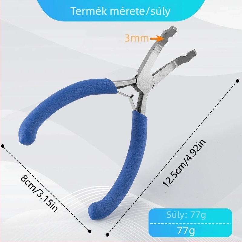 Gyöngypozicionáló fogó, kör alakú nyílású, magas széntartalmú acél, kézzel készített DIY ékszer eszköz