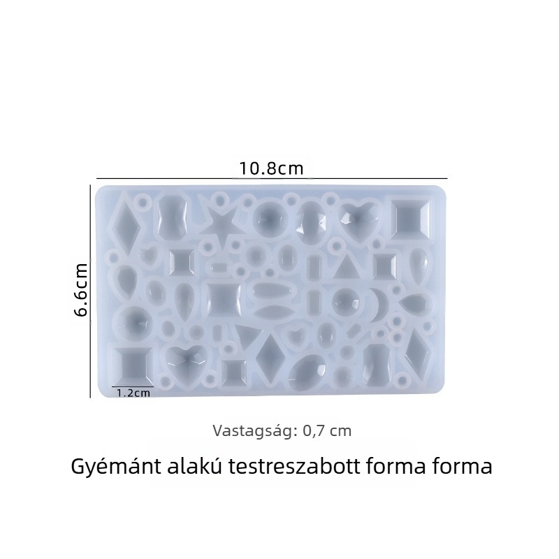 Yu Meiren szilikon forma gyanta ékszerekhez – szabálytalan formák (szív, geometriai alakzat, csepp, hold, ötágú csillag) fülbevalókhoz és medálokhoz