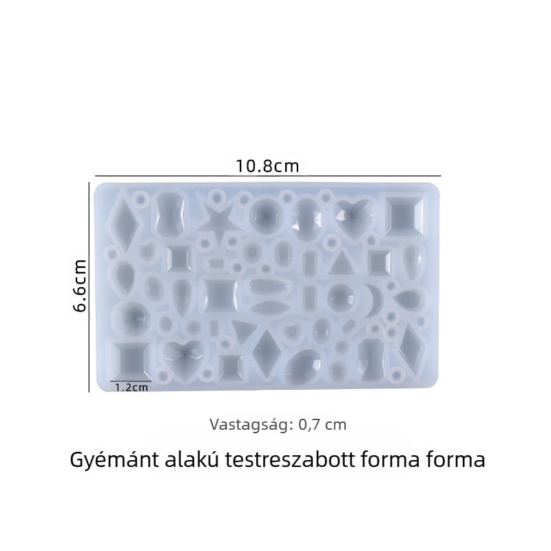 Yu Meiren szilikon forma gyanta ékszerekhez – szabálytalan formák (szív, geometriai alakzat, csepp, hold, ötágú csillag) fülbevalókhoz és medálokhoz
