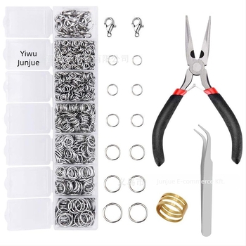 1504 darabos nyitott gyűrű Lobster zár készlet nyaklánc javításához – ékszerjavító eszközök és ékszerkészítő kiegészítők