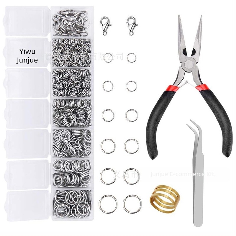1504 darabos nyitott gyűrű Lobster zár készlet nyaklánc javításához – ékszerjavító eszközök és ékszerkészítő kiegészítők