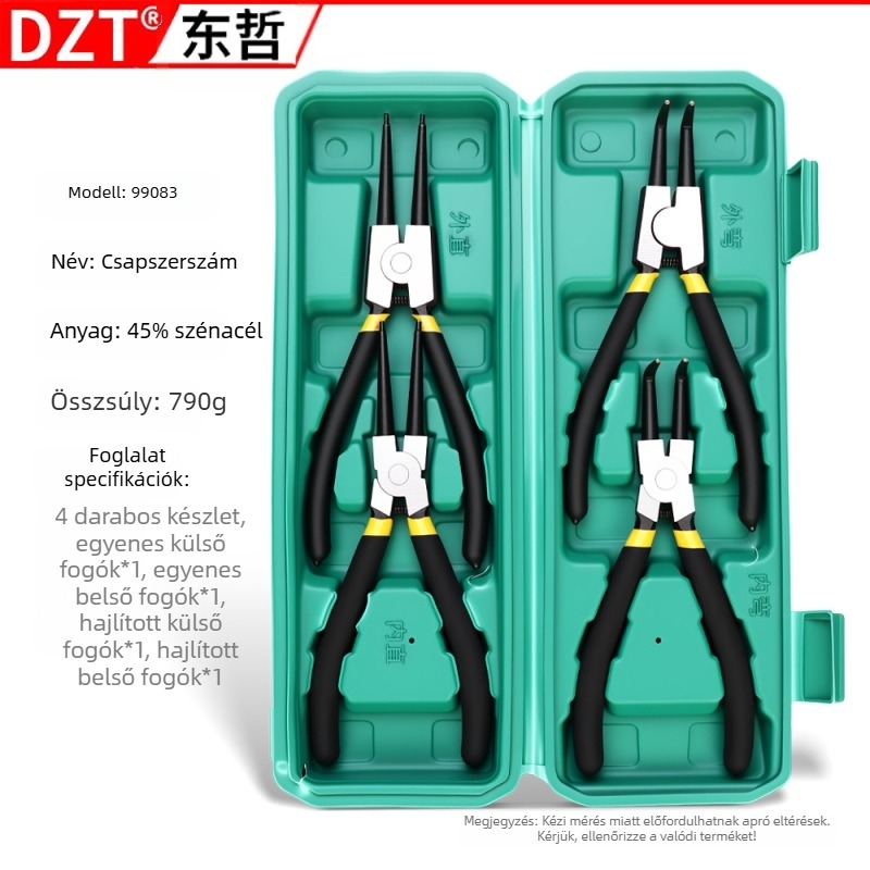 Mini fogó textil borítású markolat és műanyag bevonatú markolatokkal, 8 részes készlet összeszereléshez, szétszereléshez és telepítéshez (Márka: DZT; Anyag: 45# acél; Keménység: Magas)