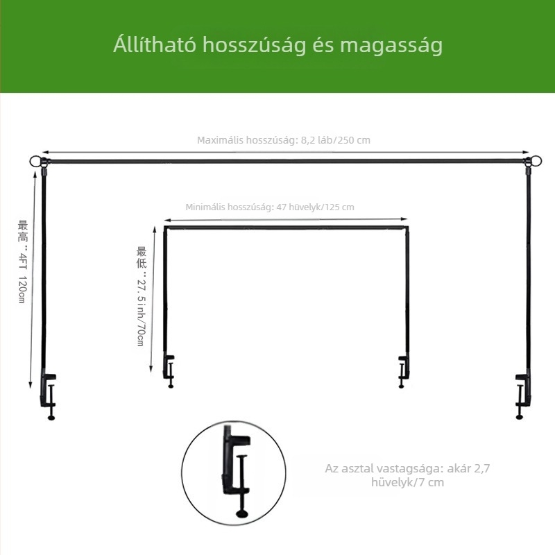 Fém asztali íves háttértartó, spirálos kialakítású, születésnapi partira — modern minimalist stílus