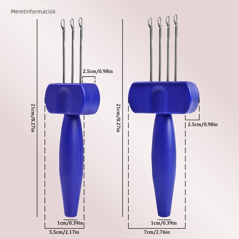 Icord készítéséhez horgolótű, élzáró eszköz, 50 darabos dobozban, bruttó tömeg 300 g