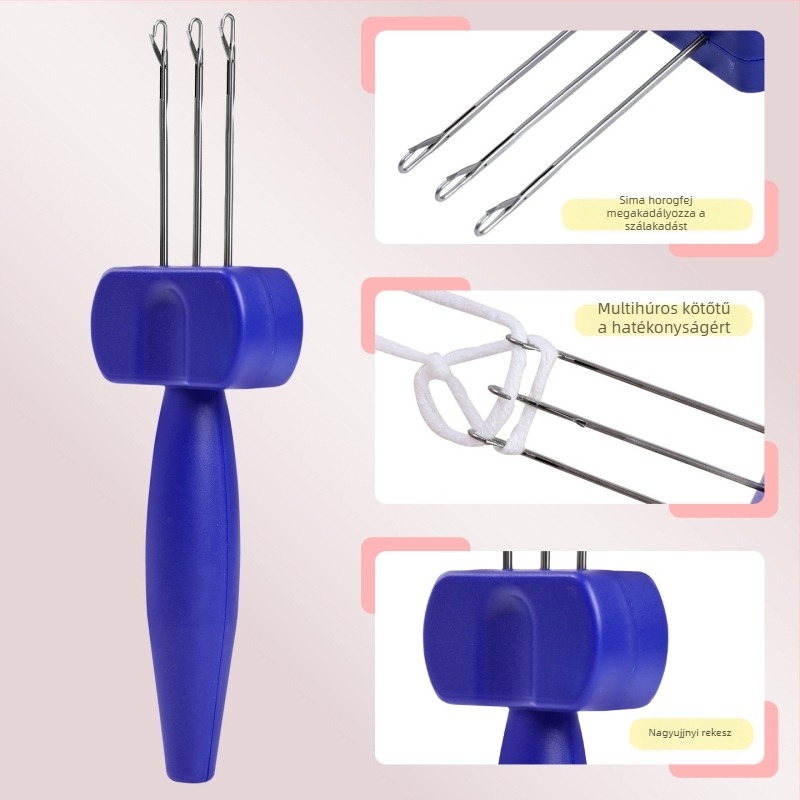 Icord készítéséhez horgolótű, élzáró eszköz, 50 darabos dobozban, bruttó tömeg 300 g