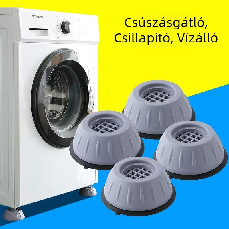 Műanyag mosógép talpbetét – csúszásmentes, szerelés nélküli, egyrétegű, 200 darabos csomag