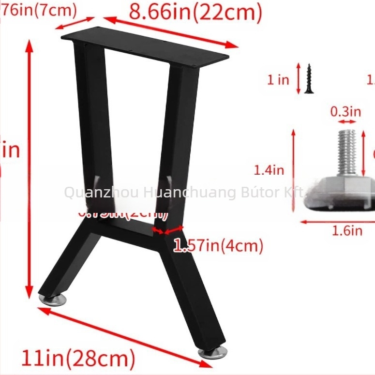 Acél asztallábak — modern minimalista stílus, márka Happy creation, kivitelezés