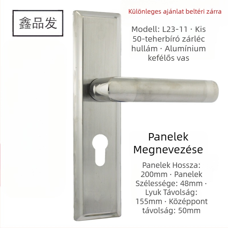 Belső ajtózár, fogantyúval, rozsdamentes acélból, Plum Blossom cilinder, modell 6602311, súly 0,8 kg