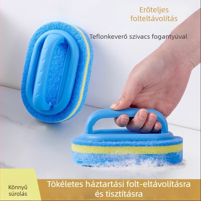 Fogantyús tisztítóecset szivaccsal, vastagított kivitelben edényekhez és tálakhoz - anyag: szivacs; súly: 0,036 kg