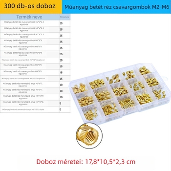 Sárgaréz csavaranya, 300 db, GB809 szabvány, Grade A, Jaybol