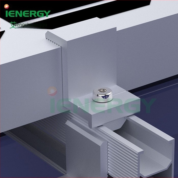 Oldalsó nyomású napelem tartó készlet, négy részes, szerelési kulccsal (AL6005-T5 alumíniumötvözet)