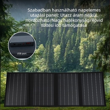 40W kültéri összecsukható napelemes panel 18V kimenettel (40W, 18V, kültéri, összecsukható)