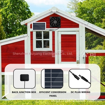 Kültéri napelemes panel a háziállatok hűtésére ventilátorral, fotocellás technológiával (CE ROSH tanúsítva; Photocell; Not Imported)