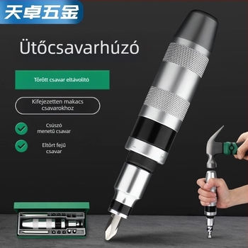 Ütőcsavarhúzó készlet rozsdásodó csavarok eltávolítására, króm-molibden acélból, mágneses