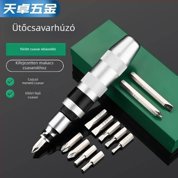 Ütőcsavarhúzó készlet rozsdásodó csavarok eltávolítására, króm-molibden acélból, mágneses