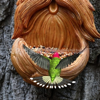 Lanting műgyanta madáretető – modern művészeti dekoráció, függő falikép, Tree Monster design, teljes madáretető készlet