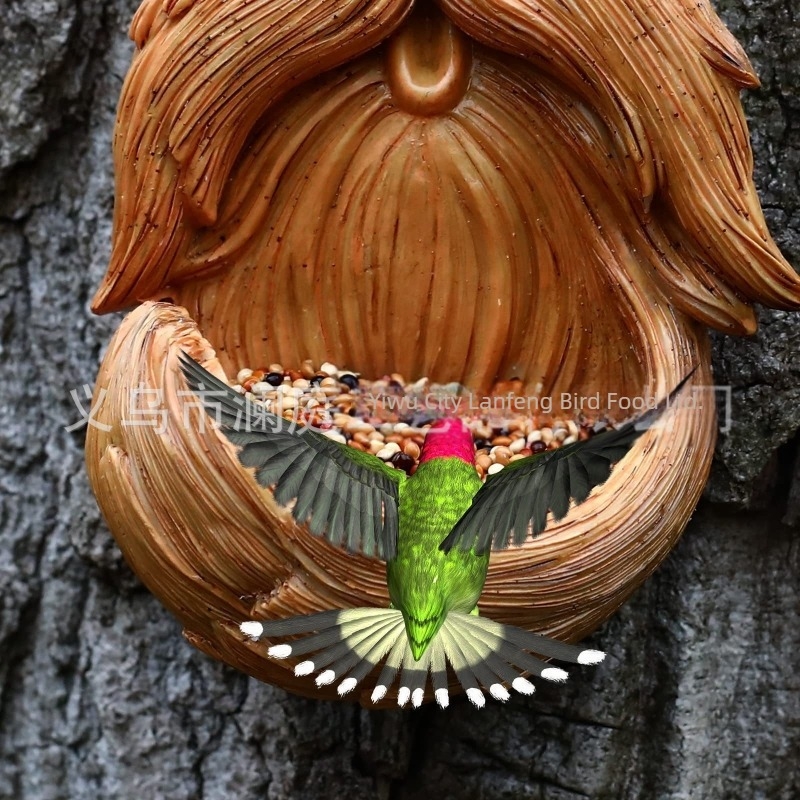 Lanting műgyanta madáretető – modern művészeti dekoráció, függő falikép, Tree Monster design, teljes madáretető készlet