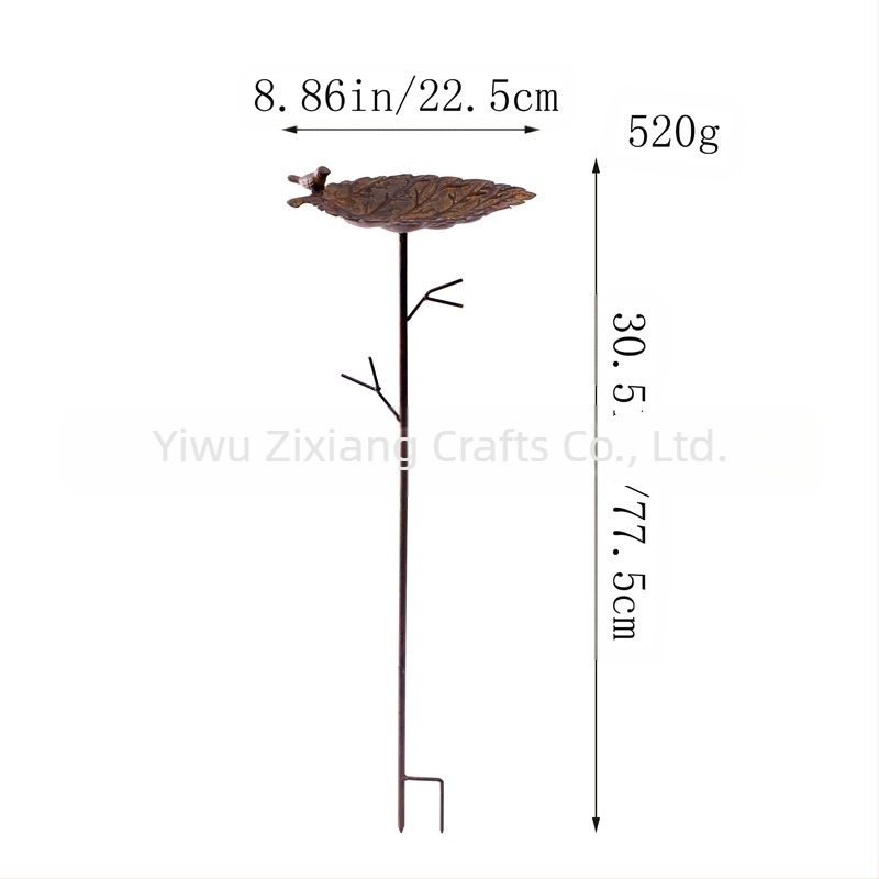 Drunk öntöttvas madáretető virág alakú – kerti dísz dugóval csatlakoztatható, fém