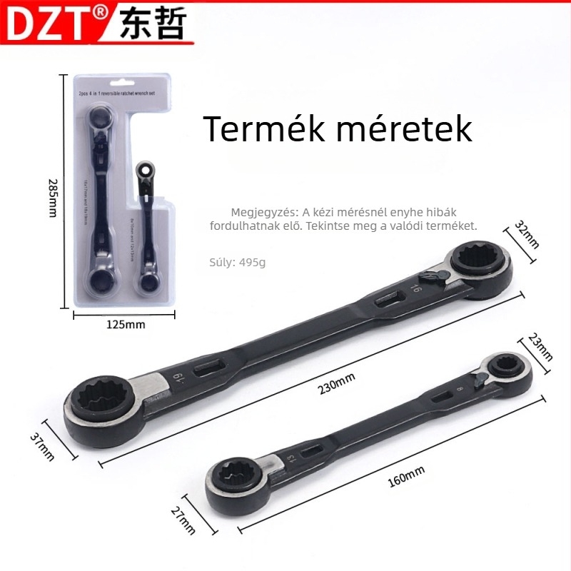 Két részes hardver-szerszámkészlet ratchet wrench, double-head spanner és Torx szerszámokkal gépek javításához – többfunkciós
