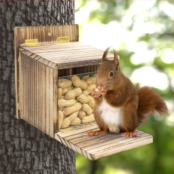 Fa madár- és mókus etető, függő kivitelben, kültéri kerthez