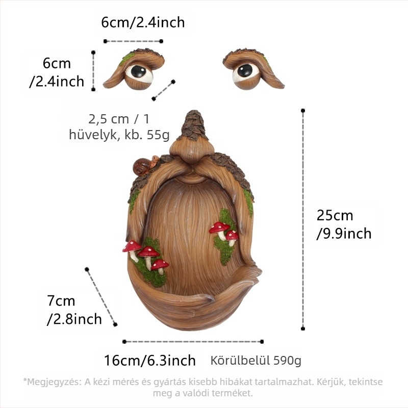 Kerti kültéri függő madáretető és gomba alakú részin medál dekoráció — Anyag: rezin; Művesség: gravírozás, félig kézi és félig mechanikus; Ajándéknak ideális: születésnap, új otthon, diploma, party