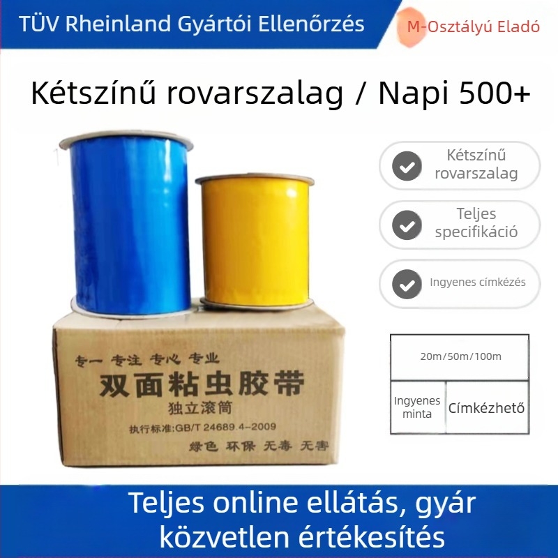 Ragasztó rovarszalag, Kunkel, PE anyagú, fizikai rovarfogásra, zöld kártevő-kezelés