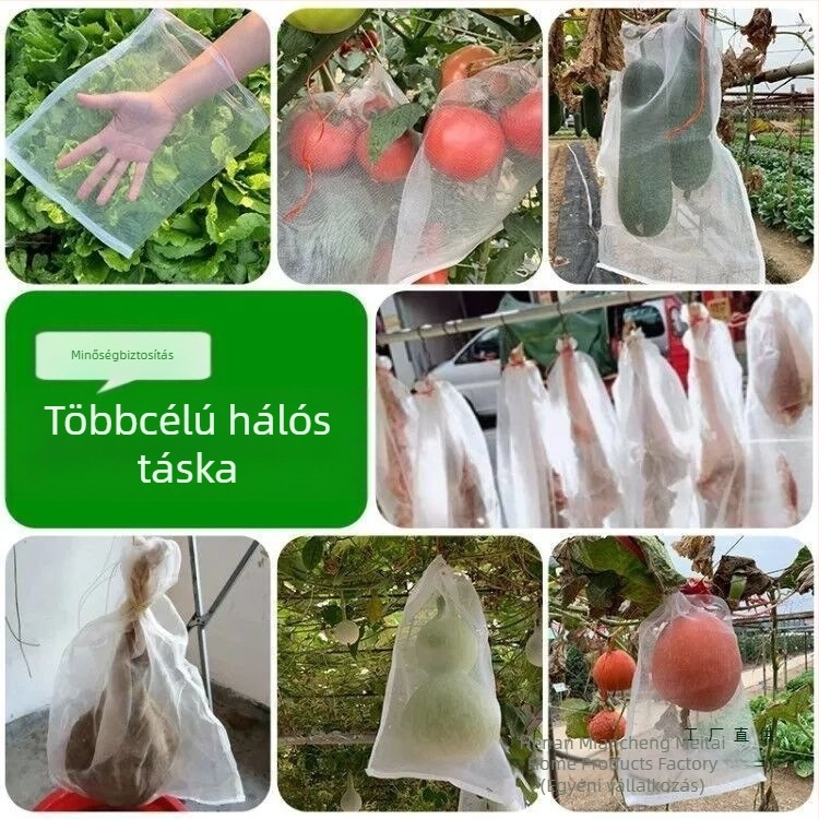 Gyümölcsöket védő hálós tasak rovar- és madárvédelmet biztosít a szőlő, gránátalma, eper és füge számára; anyag: selyem virág; termékkód: F99hj6t9ssh77; típus: album stílus.