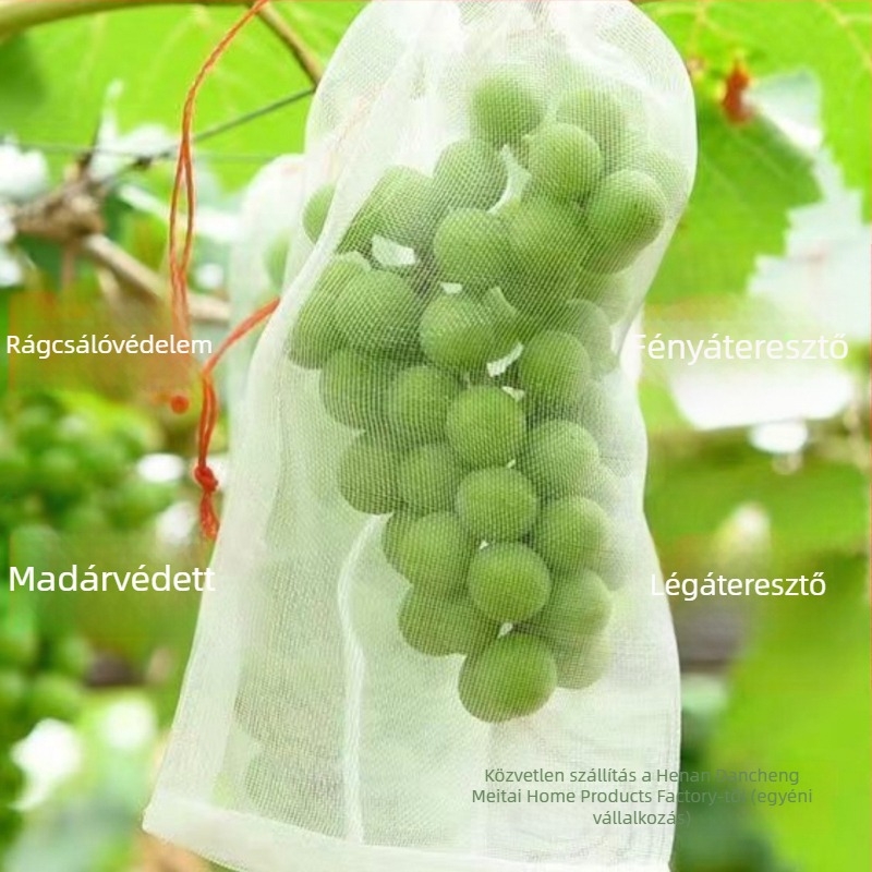 Gyümölcsöket védő hálós tasak rovar- és madárvédelmet biztosít a szőlő, gránátalma, eper és füge számára; anyag: selyem virág; termékkód: F99hj6t9ssh77; típus: album stílus.