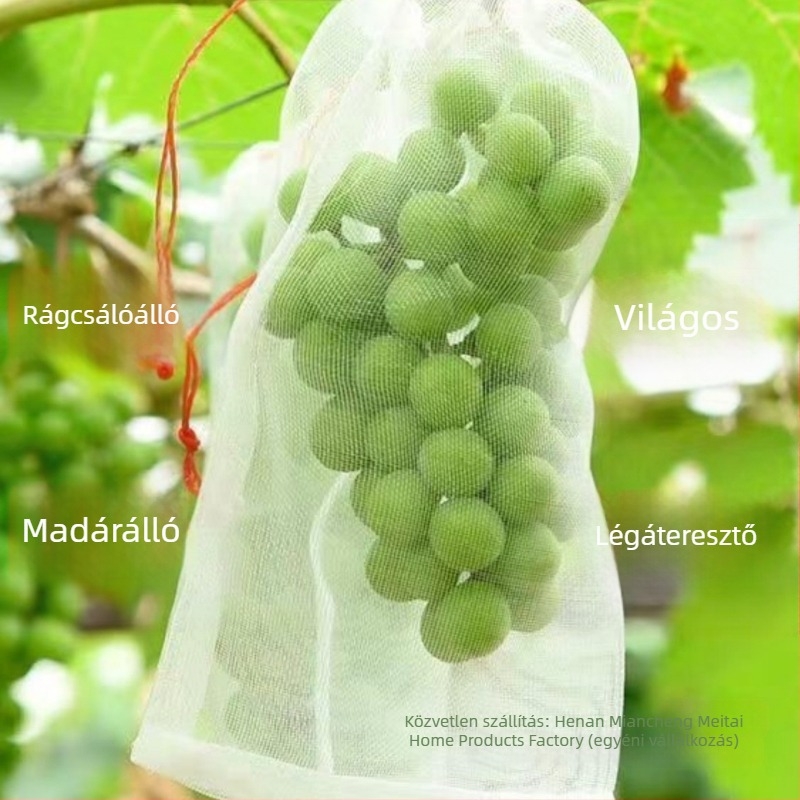 Gyümölcsöket védő hálós tasak rovar- és madárvédelmet biztosít a szőlő, gránátalma, eper és füge számára; anyag: selyem virág; termékkód: F99hj6t9ssh77; típus: album stílus.