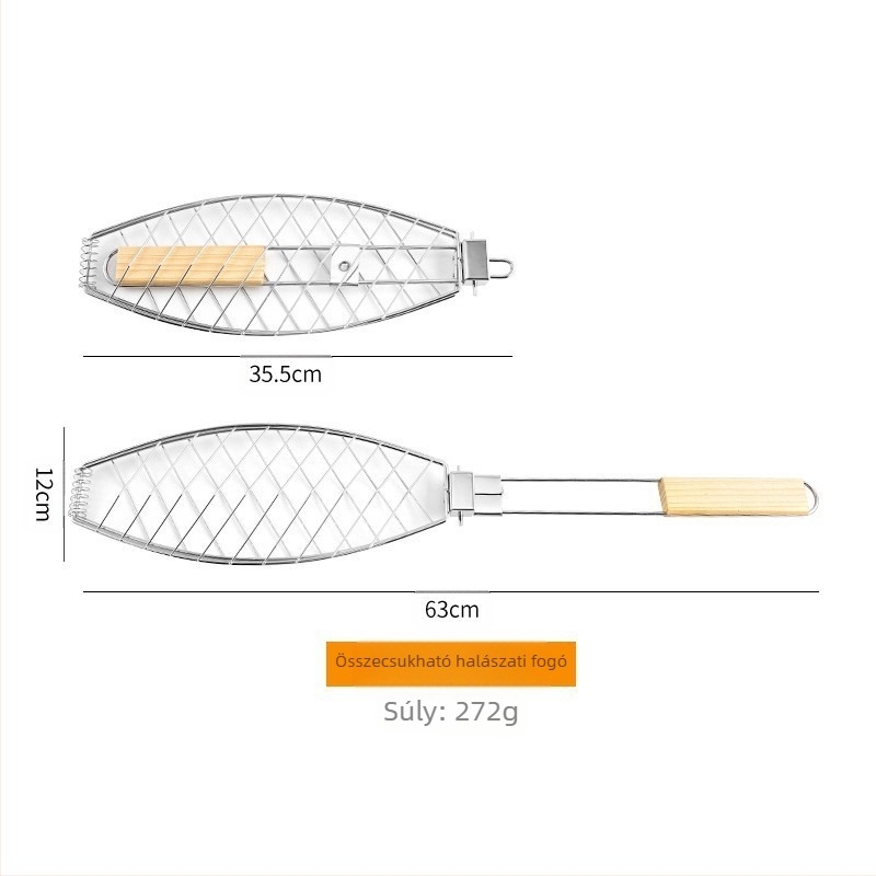 Ív alakú összecsukható, levehető grillsütő rács, 272 g, alacsony széntartalmú acél, prémium, modern stílus