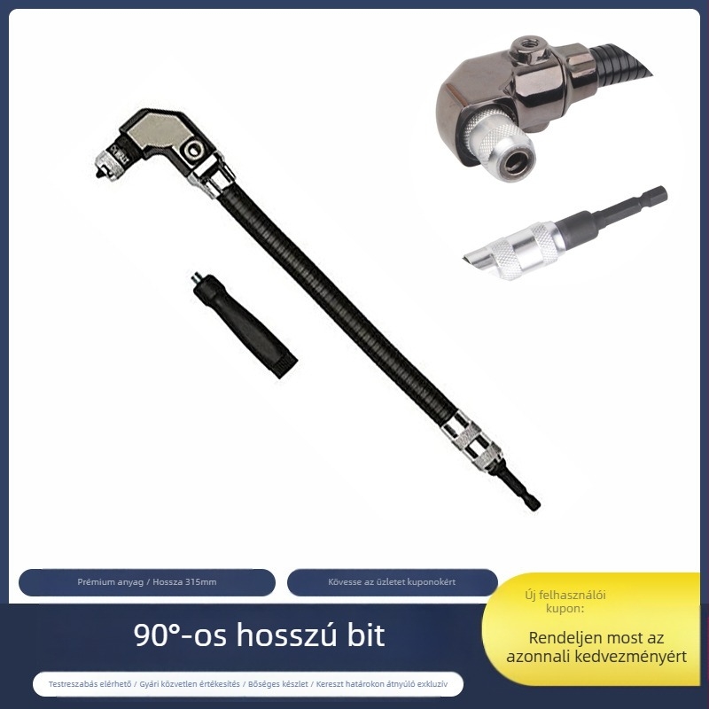 90°-os jobb oldalú fúró adapter keskeny terekhez — króm-vanádium acél, Bo zhi trading company, Zhejiang eredet, 1 készlet, súly 0.325