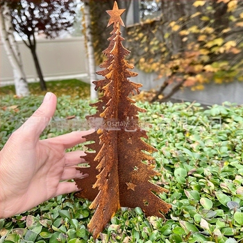 Kovácsoltvas rozsdás karácsonyfa, karácsonyi dekoráció, Anyag: Vas; Kategória: Karácsonyfák; IP védelem: Nincs