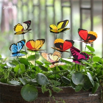 3D pillangó kertdekor állványokkal cserepekhez és fűhöz – kertészeti dísz; ajándékba alkalmas születésnapra, osztálytárs számára és karácsonyra; promóciós ajándék