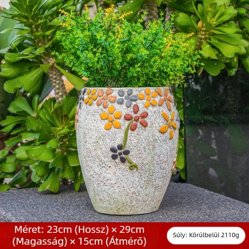 Kő virágtartó kerthez – festett, magnézium-oxid magas szilárdságú, Flower xiaoer
