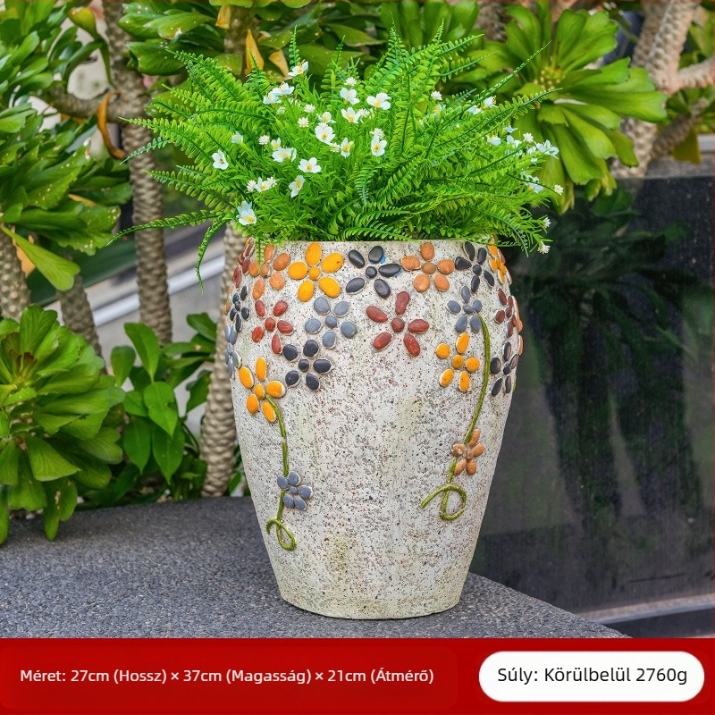 Kő virágtartó kerthez – festett, magnézium-oxid magas szilárdságú, Flower xiaoer