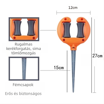 BLUEBIRD kerti tömlővezető forgó görgővel, ABS és vasból készült konstrukció, otthoni kertészkedéshez és közterületek zöldterületeihez