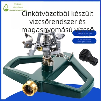 Fém alapú öntözőfej kerthez és gyephez — cinkötvözet és galvanizált acél, 1 m³/h kapacitás, ideális kertekhez, gyephez és mezőgazdasági öntözéshez