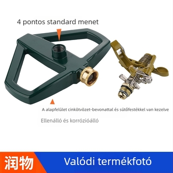 Fém alapú öntözőfej kerthez és gyephez — cinkötvözet és galvanizált acél, 1 m³/h kapacitás, ideális kertekhez, gyephez és mezőgazdasági öntözéshez