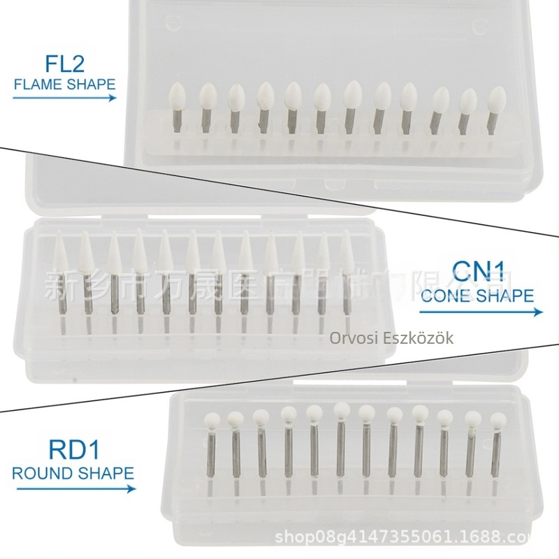 Fogorvosi nagysebességű csiszolófej, kerámia csiszolófej FL2 CN1 RD1; 100 db