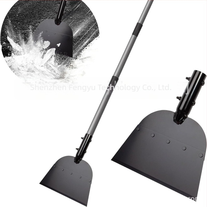 Kültéri használatra készült hólapát rozsdamentes acélból – modell 1, modern minimalist design, járdák és utak tisztítására