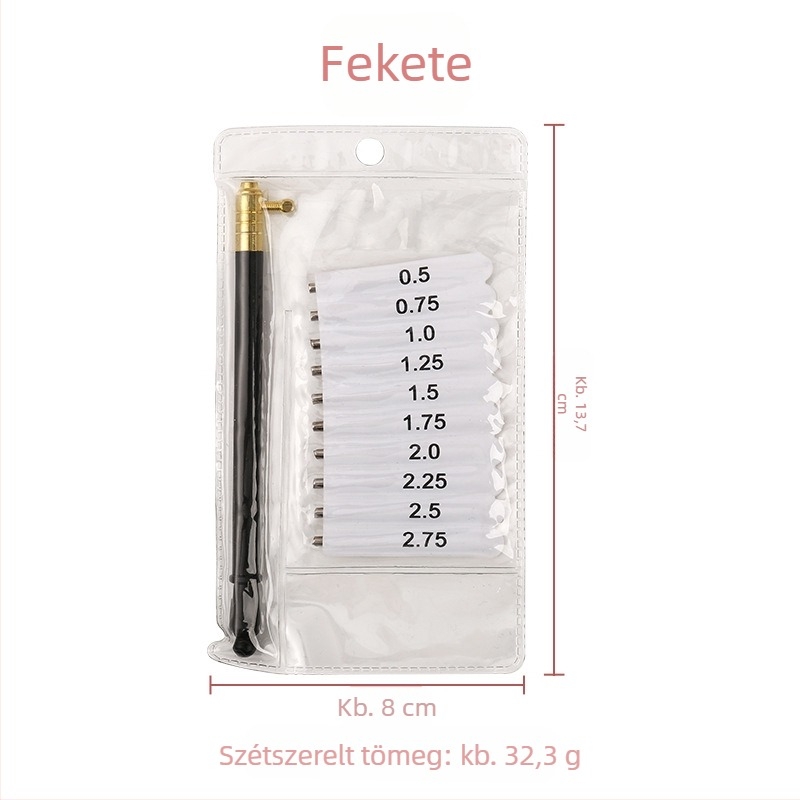 Csipke horgoló tű fém fogantyúval és cserélhető fejjel, kompakt kézműves eszköz