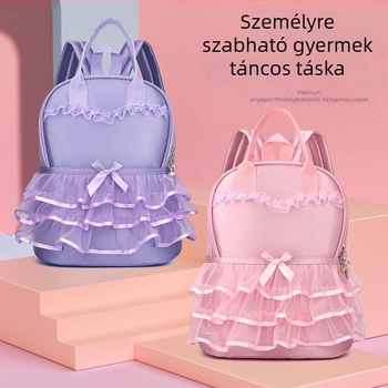 Tánctáska lányoknak kettős használatú kézitáska és hátizsák logóval (Oxford anyag; kapacitás 20 liter alatt; görbült vállpánt; poliészter bélés)