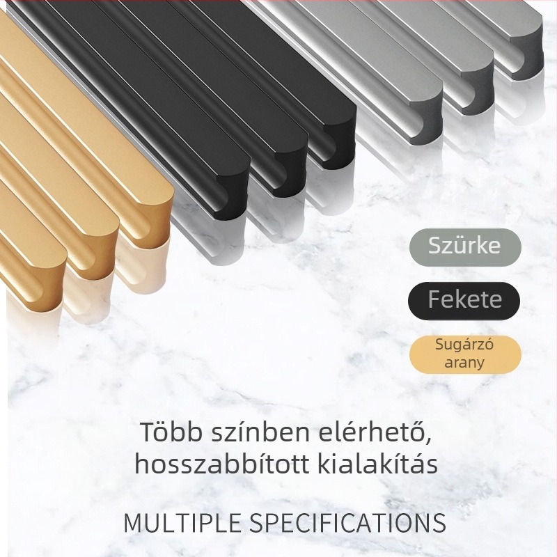 Jingkang Hardware Alumíniumötvözetből készült hosszított szekrényajtó-fogantyú, ruhásszekrényekhez, modell 0001